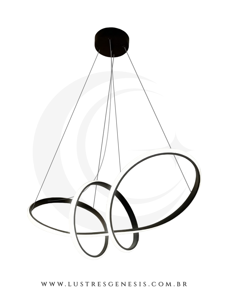 Lustre Pendente Moderno Potenza Preto com design elegante para sala de jantar, quartos e sala de estar. Comprar Lustres Online é na Lustres Gênesis. Luminárias decorativas para seu Lar. Melhor qualidade do Mercado